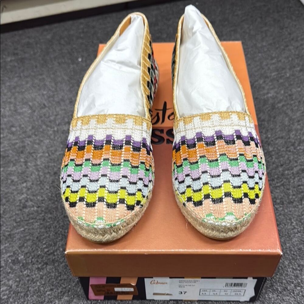 NWT Missoni Colorful Patterned Women's Espadrille sneaker Size 37 US 7
